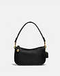 COACH®,SWINGER 20,Smooth Leather,Mini,Brass/Black,Front View