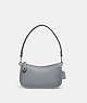 COACH®,SWINGER 20,Smooth Leather,Mini,Silver/Grey Blue,Front View