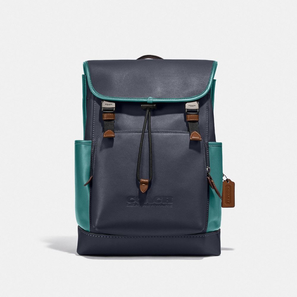 COACH® | League Flap Backpack In Colorblock