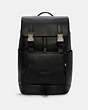 COACH®,TRACK BACKPACK,Leather,Large,Office,Gunmetal/Black,Front View