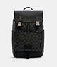 COACH®,TRACK BACKPACK IN SIGNATURE CANVAS,pvc,Large,Office,Gunmetal/Charcoal/Black,Front View