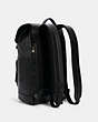 COACH®,TRACK BACKPACK IN SIGNATURE CANVAS,pvc,Large,Office,Gunmetal/Charcoal/Black,Angle View