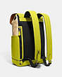 COACH®,TRACK BACKPACK IN SIGNATURE CANVAS,pvc,Large,Office,Black Antique Nickel/Light Khaki/Key Lime,Angle View