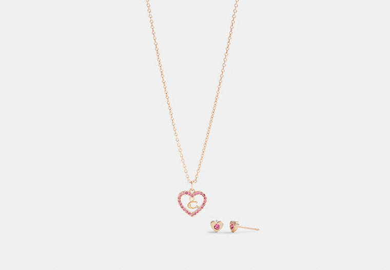 Heart Necklace And Stud Earrings Set image number 0