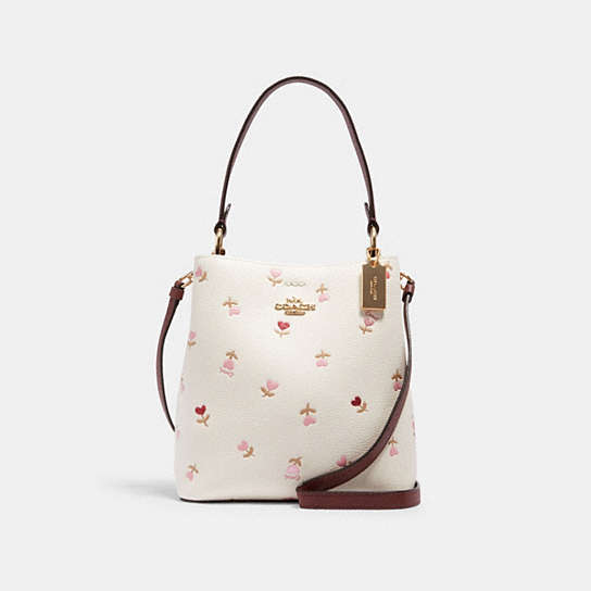 COACH® Outlet | Small Town Bucket Bag With Heart Floral Print
