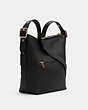 COACH®,VAL DUFFLE,Pebbled Leather,Medium,Everyday,Gold/Black,Angle View