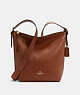 COACH®,VAL DUFFLE,Pebbled Leather,Medium,Everyday,Gold/Redwood,Front View