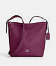 COACH®,VAL DUFFLE,Pebbled Leather,Medium,Everyday,Silver/Deep Berry,Front View