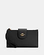 COACH®,PHONE WALLET,Leather,Gold/Black,Front View