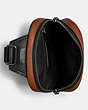 COACH®,GRAHAM PACK,Leather,Medium,Everyday,Gunmetal/Saddle,Inside View,Top View