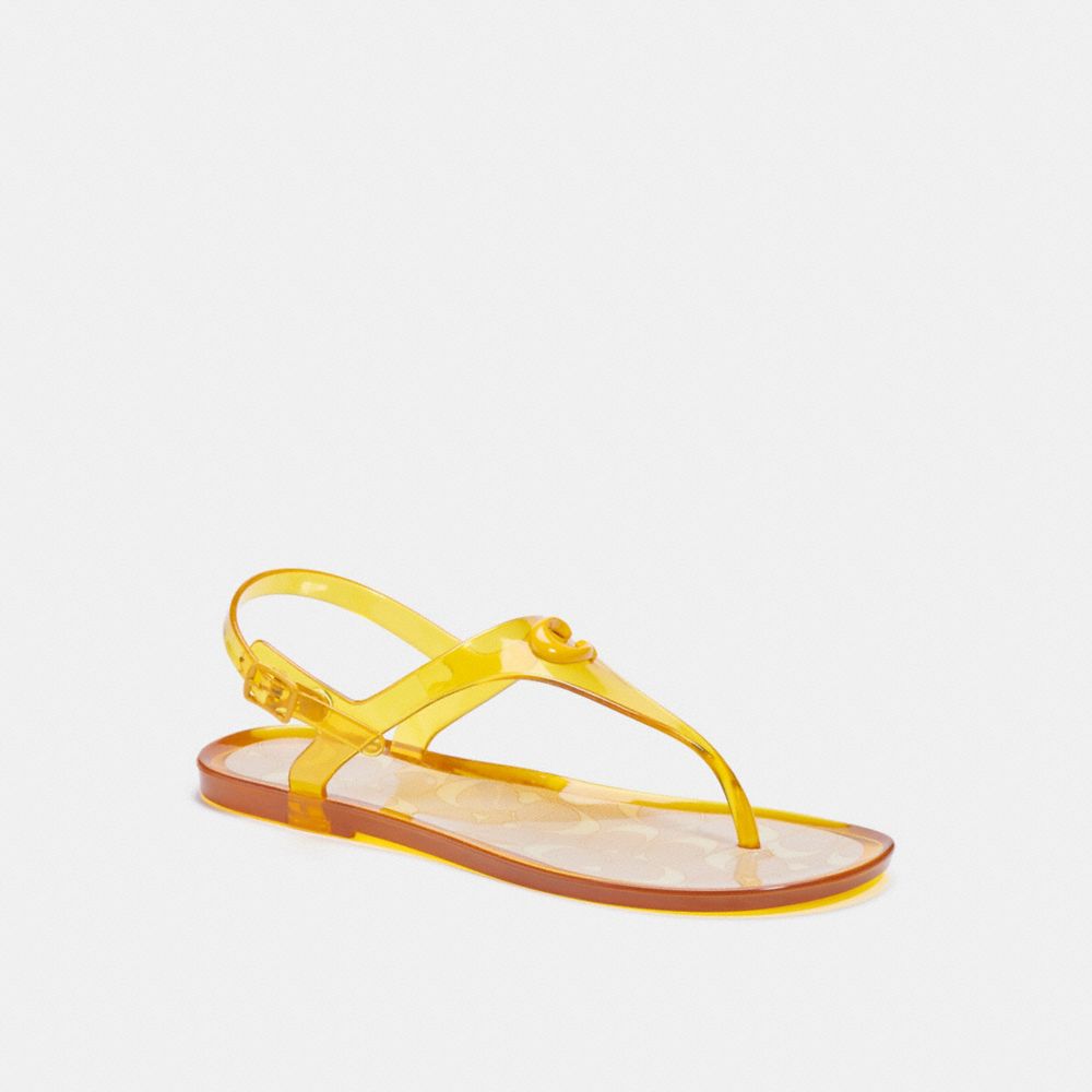 yellow coach flip flops
