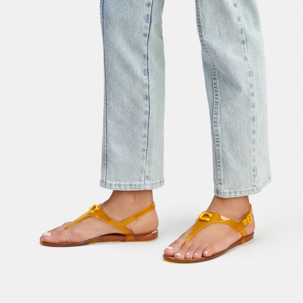 coach yellow sandals
