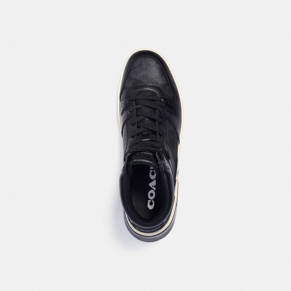 coach high top button up sneaker