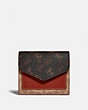 COACH®,WYN SMALL WALLET WITH HORSE AND CARRIAGE PRINT,Coated Canvas,Brass/Tan Brown Rust,Front View