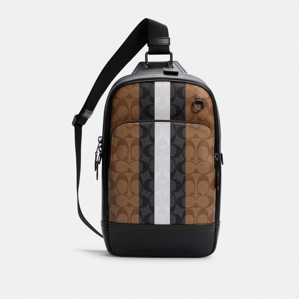 Coach Graham Pack In Blocked Signature Canvas With Varsity Stripe In ...