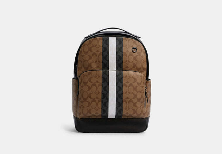 Graham Backpack In Blocked Signature Canvas With Varsity Stripe