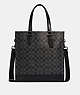 COACH®,GRAHAM STRUCTURED TOTE IN SIGNATURE CANVAS,pvc,Large,Office,Gunmetal/Charcoal/Black,Front View