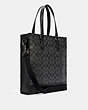 COACH®,GRAHAM STRUCTURED TOTE IN SIGNATURE CANVAS,pvc,Large,Office,Gunmetal/Charcoal/Black,Angle View