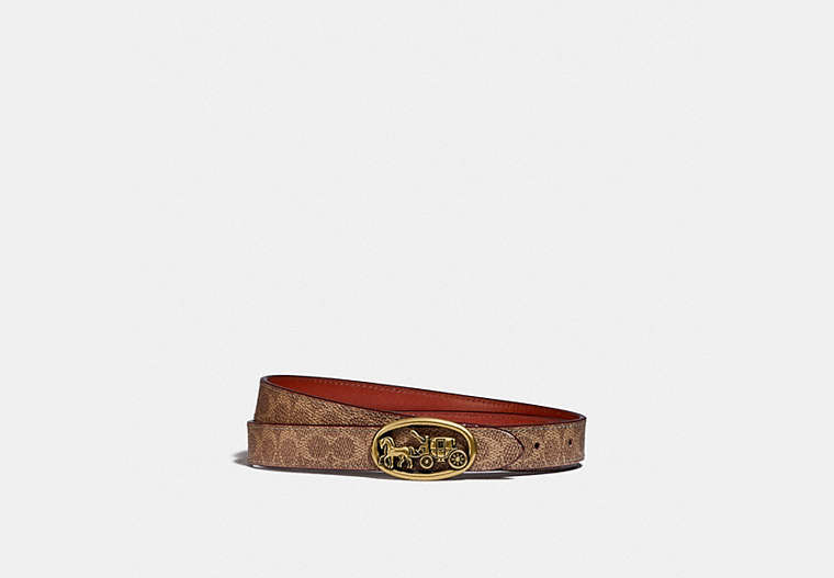 Horse And Carriage Medallion Buckle Reversible Belt, 20 Mm