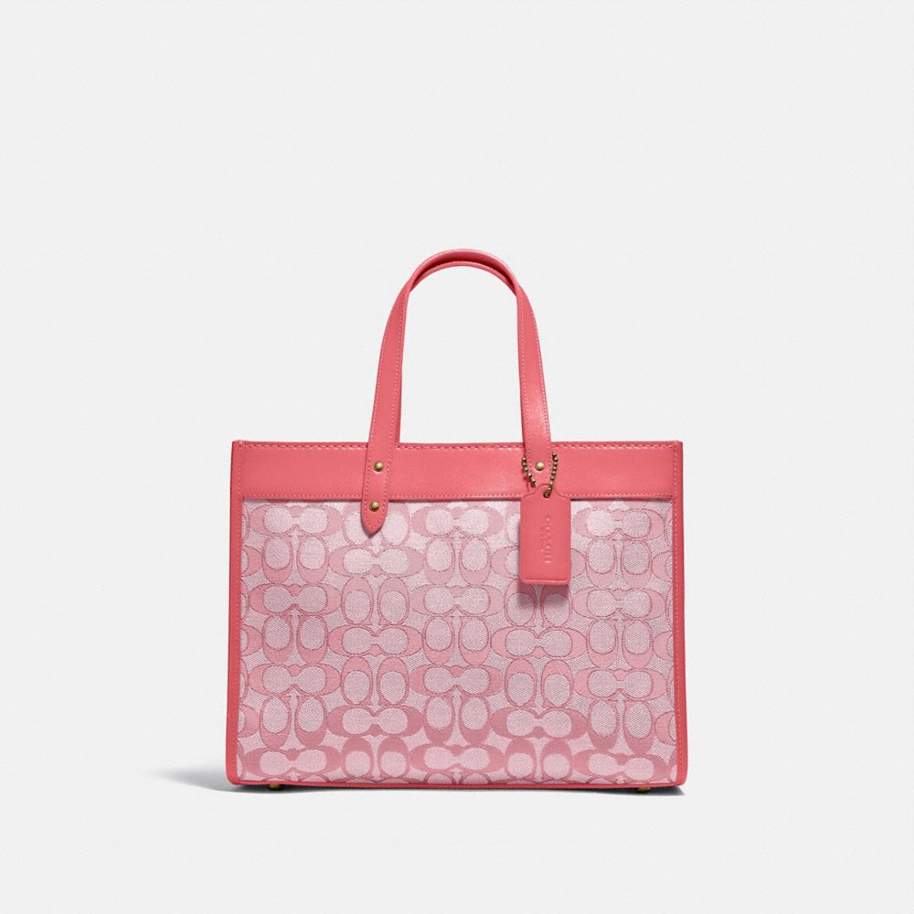 field tote in signature jacquard with coach branding