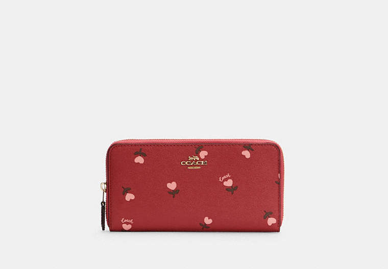 COACH® Outlet | Accordion Zip Wallet With Heart Floral Print