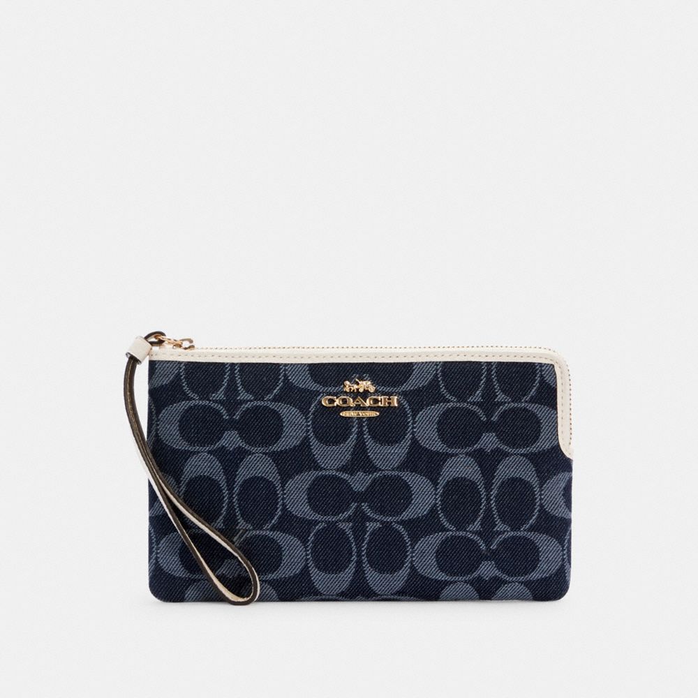 COACH® Outlet Large Corner Zip Wristlet In Signature Jacquard