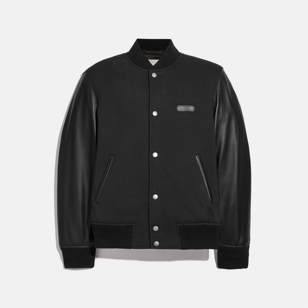 COACH® | Leather Sleeve Jacket