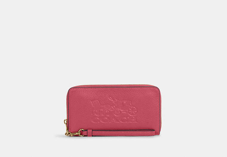 COACH® Outlet | Long Zip Around Wallet With Horse And Carriage