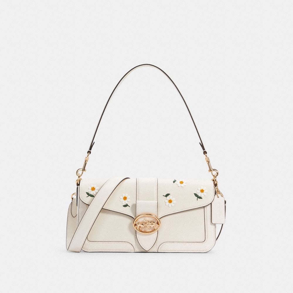 COACH® Outlet | Georgie Shoulder Bag With Daisy Embroidery