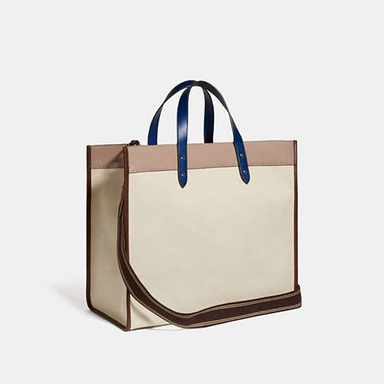 COACH® | Field Tote 40 With Coach Badge In Organic Cotton Canvas
