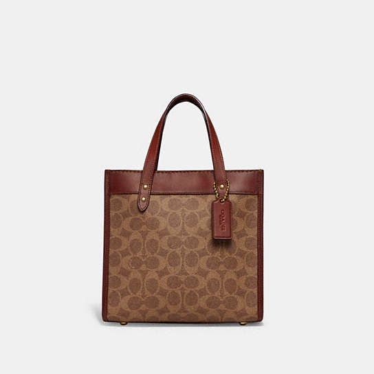 COACH® | Field Tote 22 In Signature Canvas With Horse And Carriage 