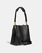 COACH®,WILLOW BUCKET BAG,Pebble Leather,Medium,Brass/Black,Angle View