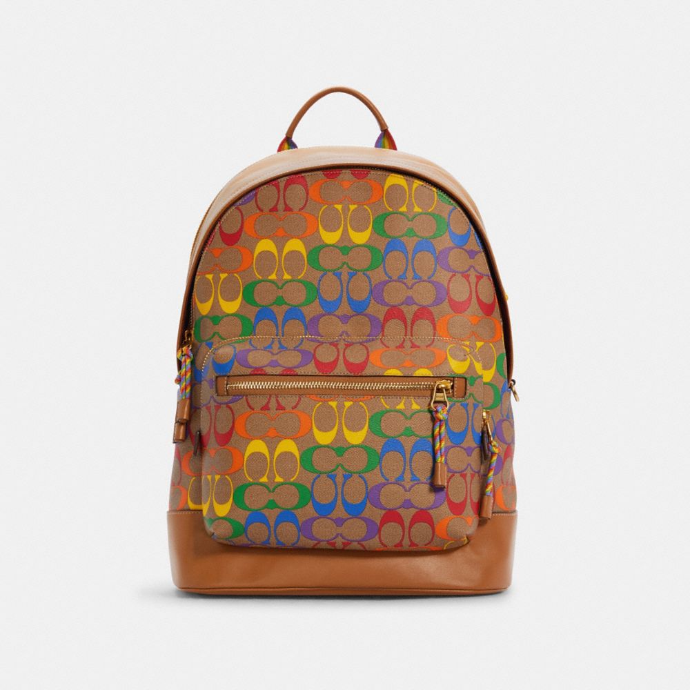 COACH® Outlet West Backpack In Rainbow Signature Canvas