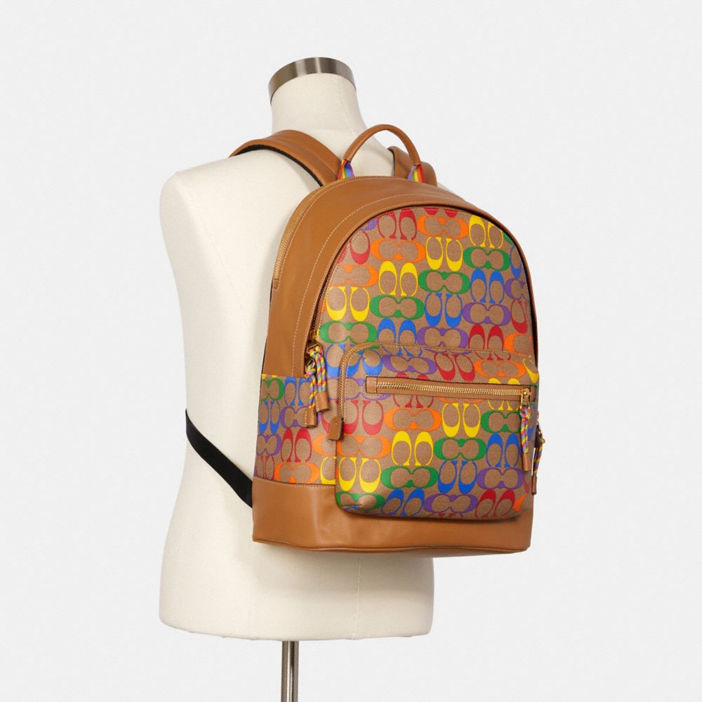 COACH® Outlet West Backpack In Rainbow Signature Canvas
