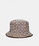 COACH®,SIGNATURE JACQUARD BUCKET HAT IN ORGANIC COTTON AND RECYCLED POLYESTER,Organic Cotton,Stone 1941 Saddle,Front View