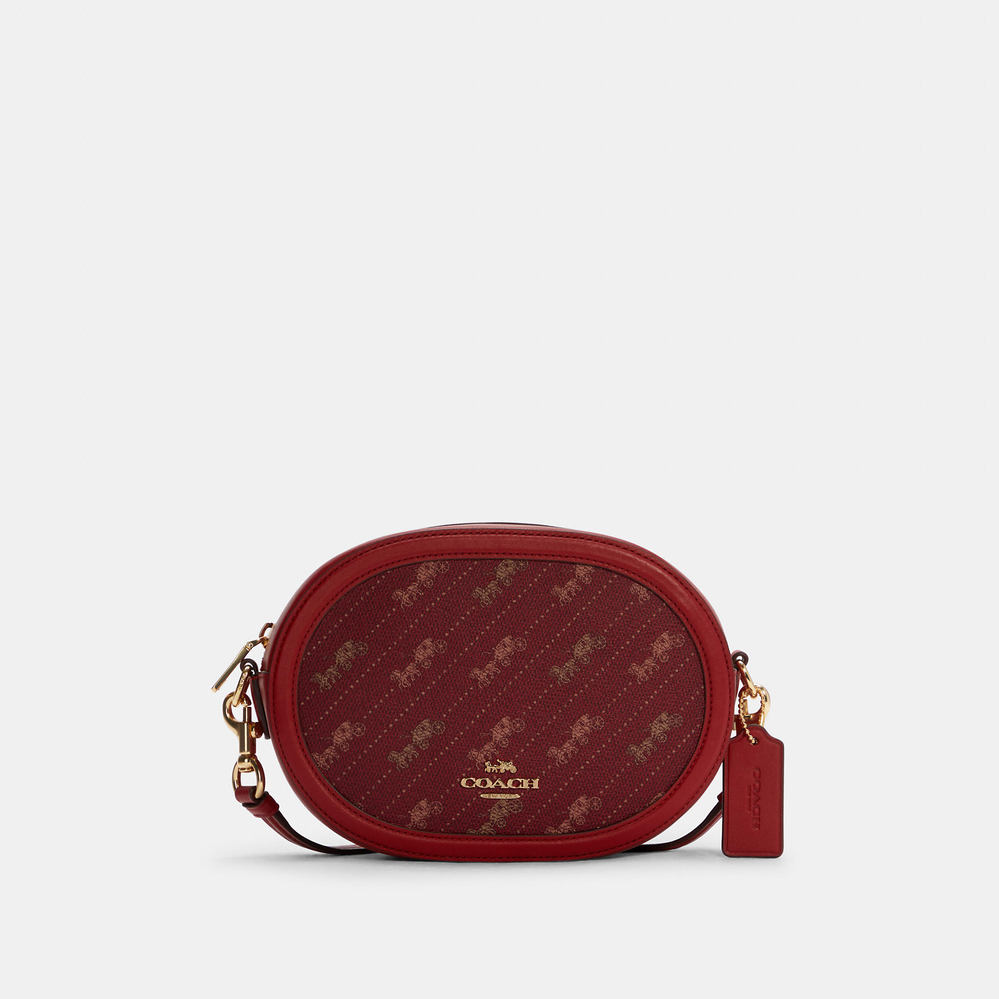 COACH Women's Camera Bag With Horse And Carriage Dot Print - Gold/1941 Red