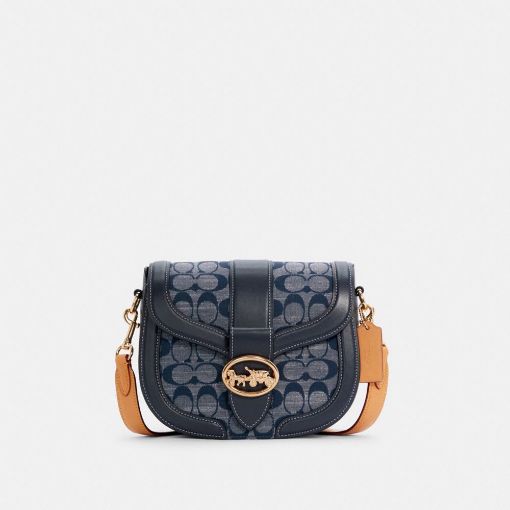 COACH® Outlet | Georgie Saddle Bag In Signature Chambray