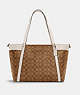 COACH®,BABY BAG IN SIGNATURE CANVAS,Canvas/Smooth Leather,Large,Gold/Khaki/Chalk,Front View