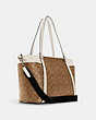 COACH®,BABY BAG IN SIGNATURE CANVAS,Canvas/Smooth Leather,Large,Gold/Khaki/Chalk,Angle View