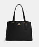 COACH®,TATUM CARRYALL 40,Crossgrain Leather,Large,Gold/Black True Red,Front View