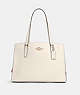 COACH®,TATUM CARRYALL 40,Crossgrain Leather,Large,Gold/Chalk Light Saddle,Front View