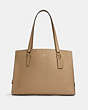 COACH®,TATUM CARRYALL 40,Crossgrain Leather,Large,Gold/Taupe Oxblood,Front View