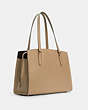 COACH®,TATUM CARRYALL 40,Crossgrain Leather,Large,Gold/Taupe Oxblood,Angle View