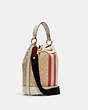 Dempsey Drawstring Bucket Bag In Signature Jacquard With Stripe And Coach Patch