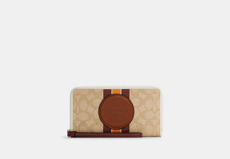 Dempsey Large Phone Wallet In Signature Jacquard With Stripe And Coach Patch image number 0