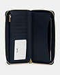 COACH®,DEMPSEY LARGE PHONE WALLET,Pebbled Leather,Mini,Gold/Midnight Navy,Inside View,Top View