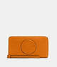 COACH®,DEMPSEY LARGE PHONE WALLET,Pebbled Leather,Mini,Im/Light Orange,Front View