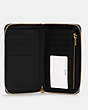 COACH®,MEDIUM ID ZIP WALLET,Pebbled Leather,Mini,Gold/Black,Inside View,Top View