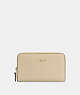 COACH®,MEDIUM ID ZIP WALLET,Pebbled Leather,Mini,Gold/Ivory,Front View