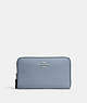 COACH®,MEDIUM ID ZIP WALLET,Pebbled Leather,Mini,Silver/Grey Mist,Front View